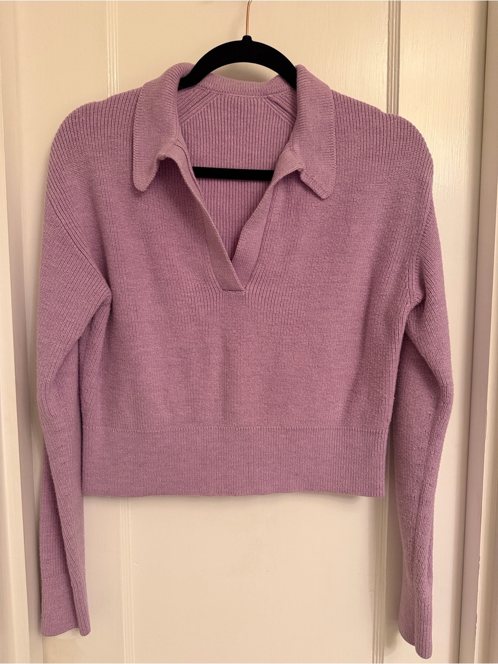 lululemon athletica Lilac V-Collar Knit Pullover Wool Blend
